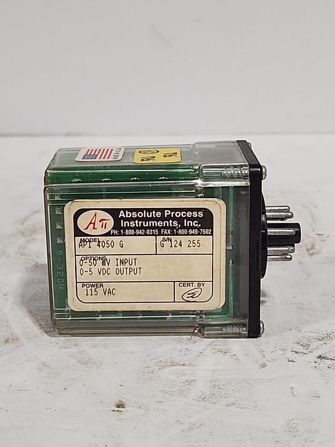 ABSOLUTE PROCESS API 4050 G / API4050G 115V 8-PIN RELAY WR 0-50mV IN, 0 ...