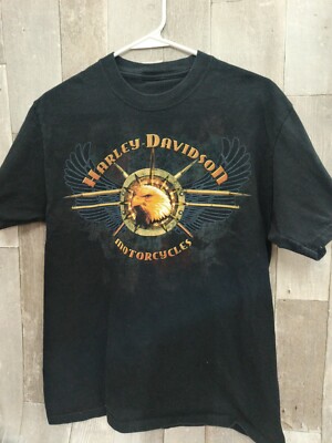 Harley Davidson Black Tee T-shirt Santa Fe NM Size Medium | eBay