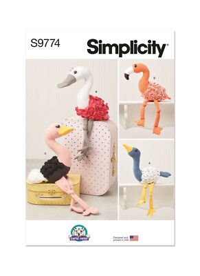 SIMPLICITY 9774 PLÜSCH DEKO VÖGEL STOFFTIERE Schnittmuster Geschicklichkeit DURCHSCHNITTLICH