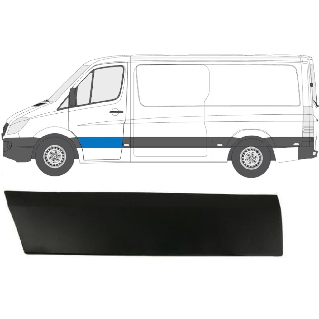 Moulure d'étanchéité et finition gauche porte conducteur Mercedes Sprinter pour rénovation carrosserie