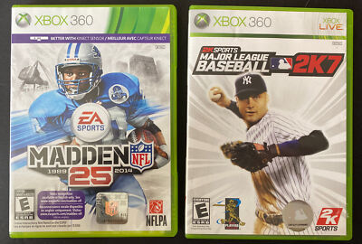 Madden 25-25th Anniversary & MLB 2K7 (XBOX 360) Pre-owned FREE Shipping/Canada