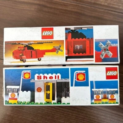 vintage 1970 lego 690 691 completo sellado set Shell Station helicóptero de r... - Imagen 1 de 4