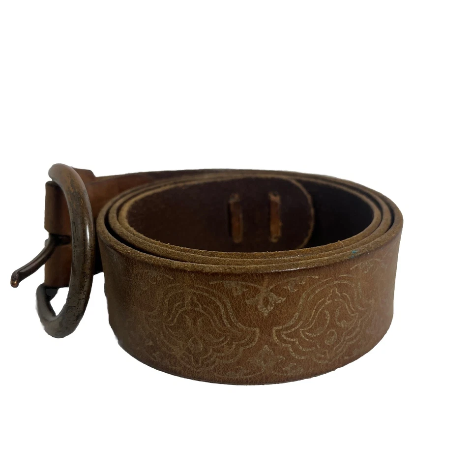 Cinturón grande vintage de cuero grande Gap 1969 floral Foto 2 de 3