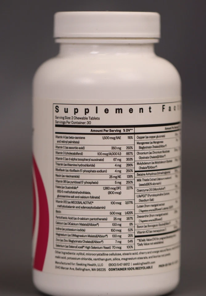 Seeking Health Prenatal Essentials Masticable con Cardo Mariano 60 Masticables Foto 2 de 4