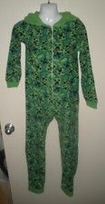  959 Kid  s 12 Minecraft Creeper One Piece Hooded Footless Fleece Pajamas Or Cos