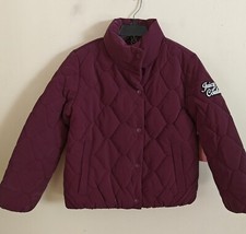 NWT Juicy Couture Girls Quilted Puffer Jacket In Purple Size S 7/8 