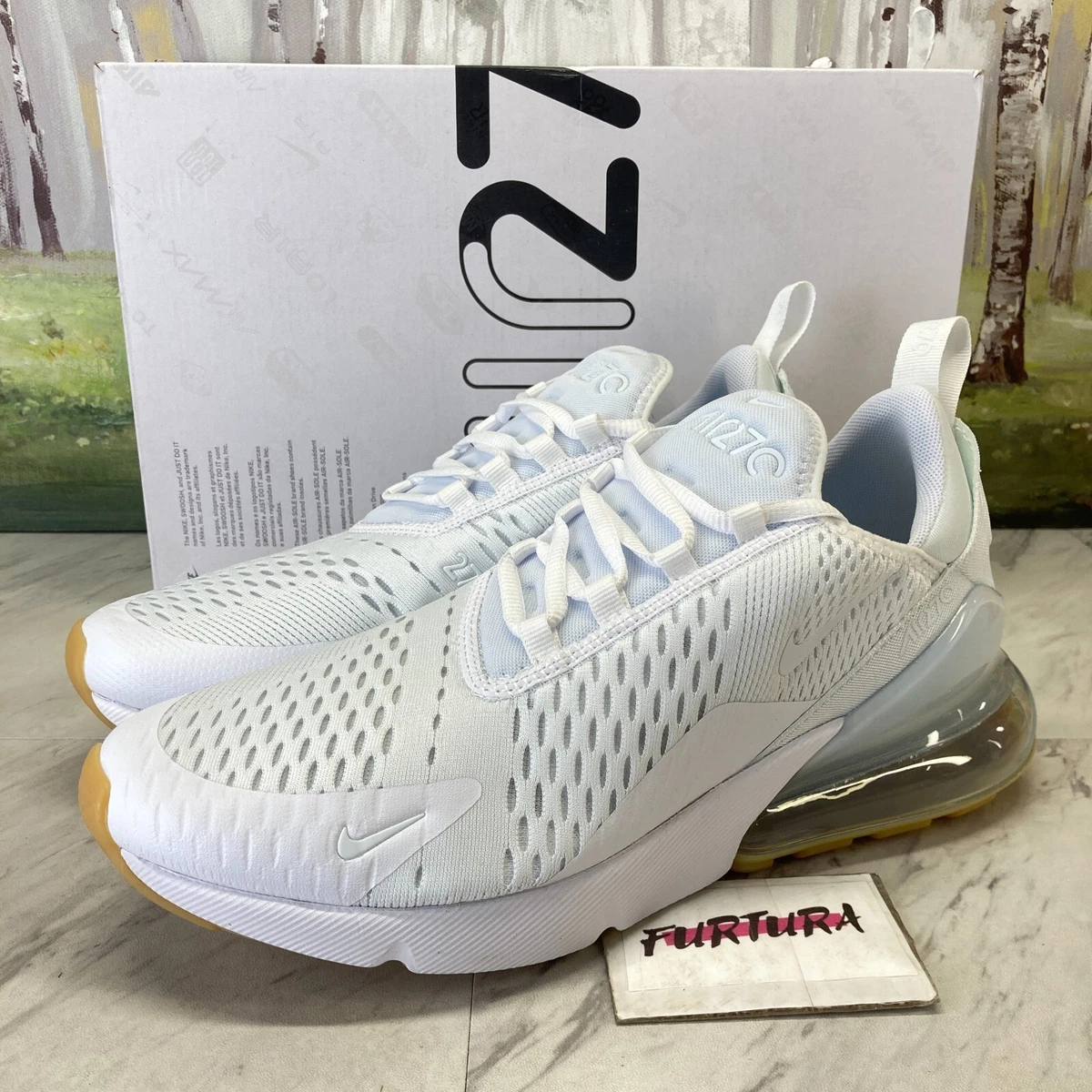 Nike Air Max 270 White Gum Light Brown DC1702-100 Size 8 - 14 Shoes #109B |