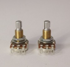 2 Pc Brass Thread Mini Metric Sized Guitar Pots A500K Audio Potentiometers