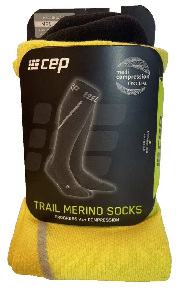 Calcetines de compresión CEP Trail Merino para hombre talla 4 (IV) amarillo/negro calcetines completos para hombre Foto 4 de 4