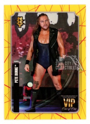 Pete Dunne 2020 Topps Transcendent WWE VIP Yellow Red Card #29 1/1