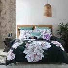Bianca Tazanna Black Quilt Doona Cover Set | Gorgeous Large Peonies