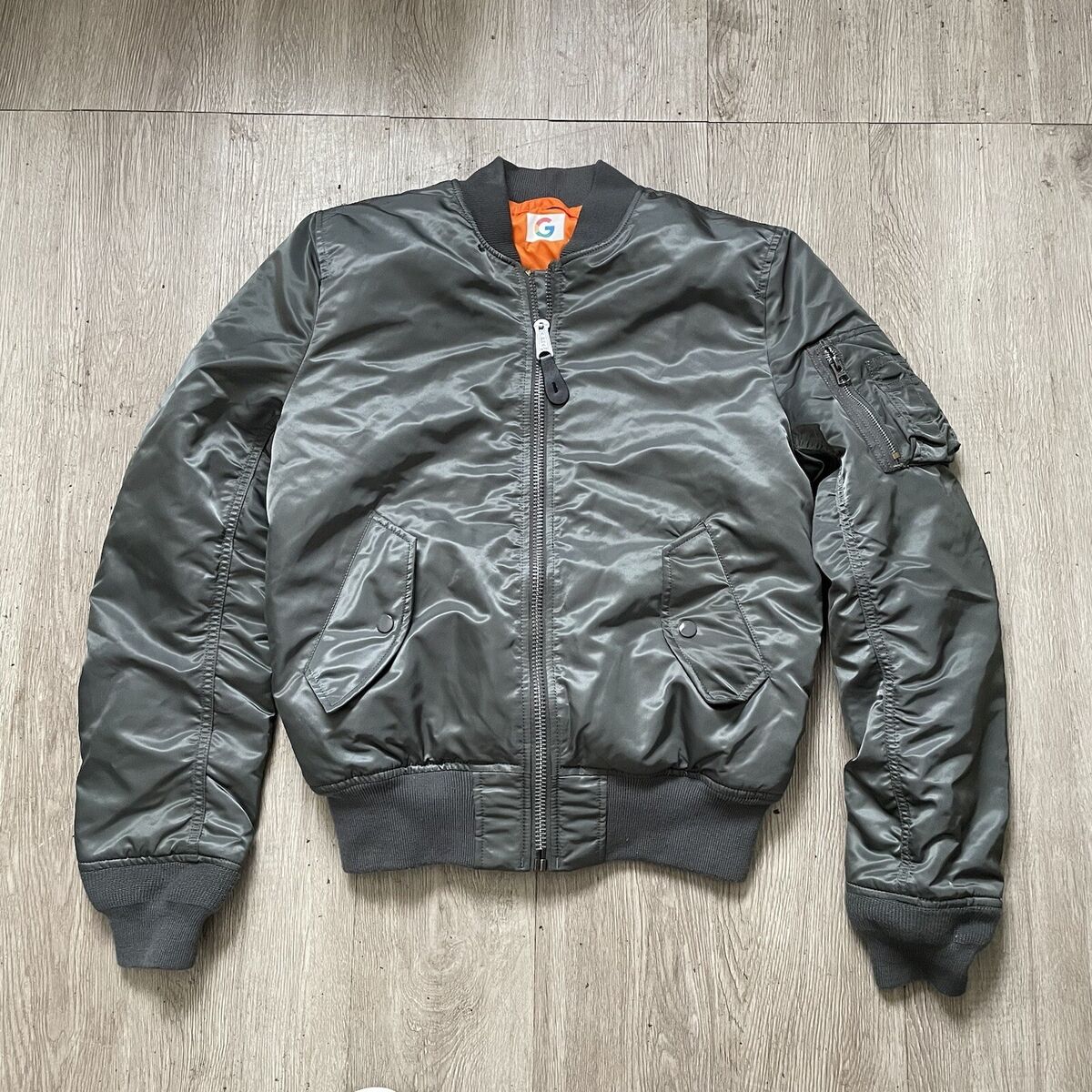 Rare Google MA-1 Flight Jacket Men's Small Full Zip Bomber Rare Google MA-1 Flight Jacket Men's Small Full Zip Bomber