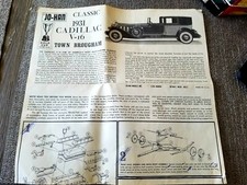 Jo-han 1931 Cadillac V-16 Town Brougham Instruction Sheet Only Ships FREE