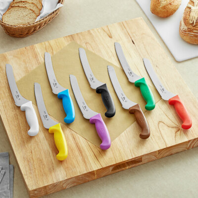 Choice 9'' Offset Serrated Edge Bread Knife (select color below)
