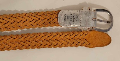 Vintage Capezio Braided Leather Belt Silver Size L/M | eBay display picture 2