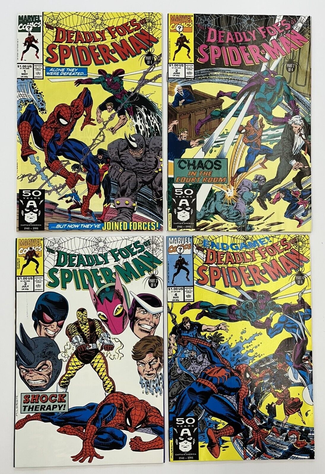 Marvel Comics: Deadly Foes of Spider-Man #1-4 1991 limited mini series