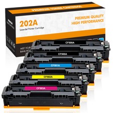 5 Pack Toner Compatible with HP 202A CF500A Color LaserJet M254nw MFP M281cdw