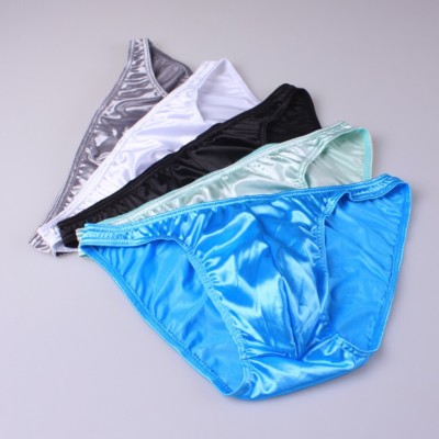 2 Pairs/Lot Men's Sexy Satin String Bikinis Boxer Panties Fashion Underwear new