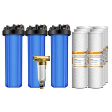 20 Inch Whole House Water Filter Housing System 20" x 4.5" CTO Carbon Filtration