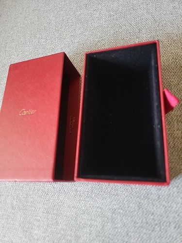Cartier leere Schmuck Geschenkbox rot Schiebeschublade schwarz Samt gefüttert 5,25x3"x2" - Bild 4 von 9