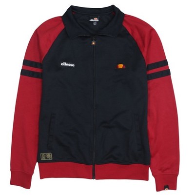Ellesse Herren Sweatshirt schwarz rot Full Zip UK M