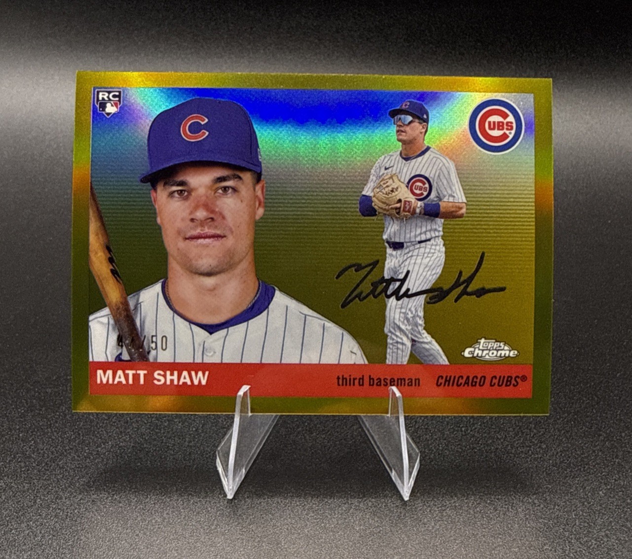 2025 Topps Chrome Platinum- Matt Shaw Gold Refractor /50 (RC) (SP) #309