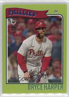 2023 Topps Brooklyn Collection Chartreuse /99 Bryce Harper #43 11s9