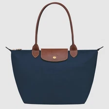 LONGCHAMP Le Pliage Medium Tote Bag Navy Travel Work Everyday Shoulder Bag