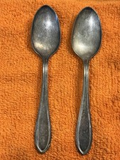 ANTIQUE COLLECTIBLE Lot of 2 SPOONS SILVER PLATE ~ R.W.&S. A1 SECT.