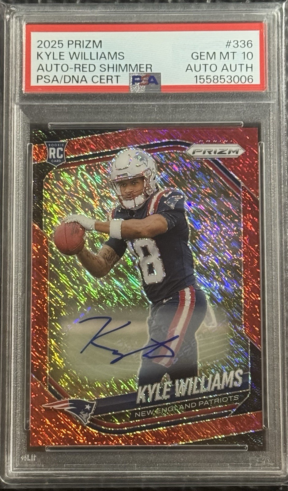 Kyle Williams 2025 Prizm FOTL Red Shimmer RC Auto /35 #336 PSA 10