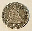 RARE 1862 Seated Liberty Silver QUARTER DOLLAR - Philadelphia Mint - CIVIL WAR