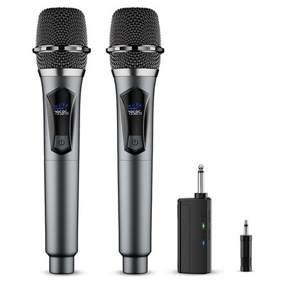 Wireless Microphone,Professional Dual Handheld Cordless Dynamic Mic System wi...