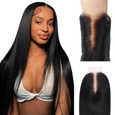 IDN BEAUTY SKINLIKE REAL HD 2x6 Lace Closure Human Hair Straight 16 Inch Bleache
