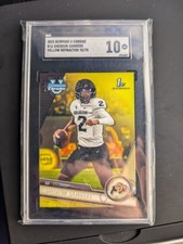 Shedeur Sanders Yellow /75 2023 Bowman Chrome U University Cleveland Browns SGC