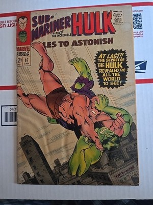 Tales to Astonish #87 (Marvel Comics January 1967) Hulk/Sub-Mariner Covers Rips 