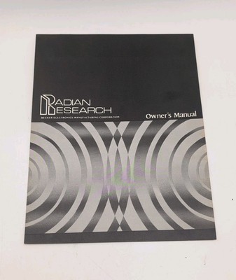 Radian Research Speakers Owners Manuals Load Speaker Original 8-3 10-3 12-3