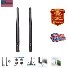 Reliable Dual Band WiFi Antenna 2-Pack - 3dBi RP-SMA Male for Routers Cameras