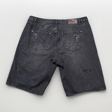 Vintage Baggy Y2K Black Denim Jorts Ecko 38 JNCO STYLED Baggy Skater