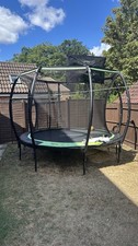 Jumpflex 10ft Round Steel Trampoline with Net, Ladder, Basketball Set, Aqua Jet