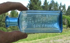 nice! SAPPHIRE BLUE 1900s WM J. BRYAN / SAN FRANCISCO medicine pharmacy bottle