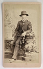 Antique CDV Photo Unique Victorian Man Large Hat Suit Fashion Mealey Pueblo CO
