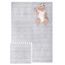 Baby Play Mat for Floor   4X6Ft Gray  Soft Non Toxic Premium EVA Foam Tiles for