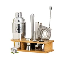 LU Cocktail Shaker Set Bartender Kit with Stand Bar Tool Drink Mixer & Access...