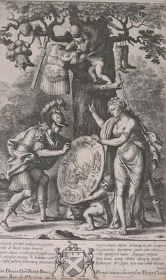 Antiker 17. Jh. Wenzelshollar Venus bringt Aeneas seine Waffen Originaldruck