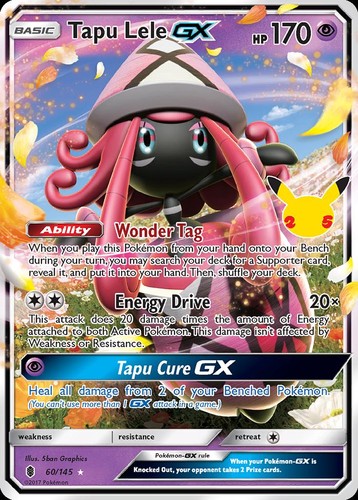 Pokemon Tapu Lele-GX (60/27) Celebrations Classic Collection LP HOLO