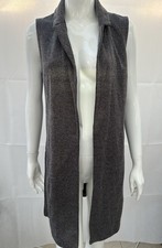 New Look Grey Textured Sleeveless Duster Coat Longline Waistcoat Gilet UK 10