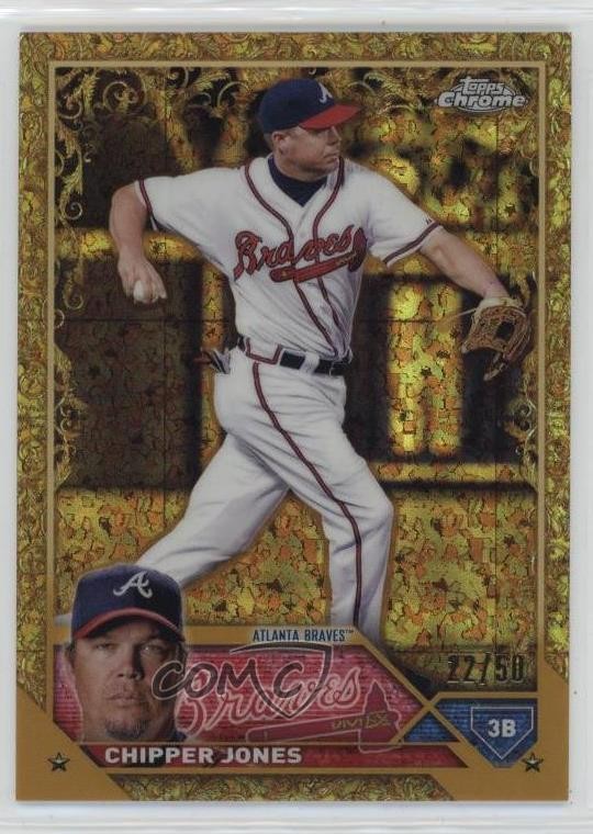 2023 Topps Gilded Collection Gold Mini-Diamond Etch /50 Chipper Jones HOF 0n64