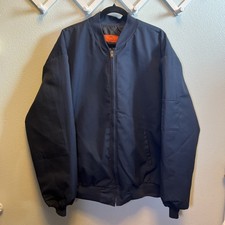 Red Kap Work Jacket Quilted Lined Talon Bomber Vintage Y2K Mens XXL Blue