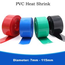1M PVC Heat Shrink 7mm to 115mm Heat shrinkable Film Insulation Large Tubing