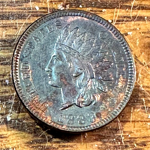 1883 Indian Cent Nice Very Choice Uncirculated Vibrant Blue Tone CHRC